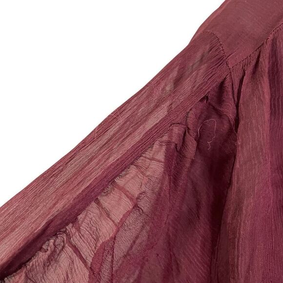 La Fuori Silk Beaded Sequin Topper Duster in Burgundy/Mauve Large Coverup - Picture 6 of 16